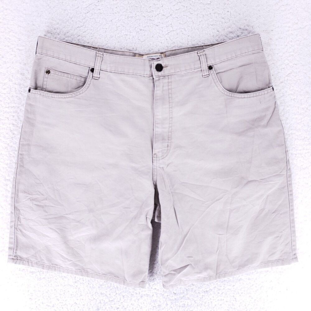 Cherokee Jean Shorts Denim Cotton Men SZ 38 Tan Straight VTG Baggy 90s Y2K